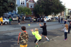 Block party balloon toss