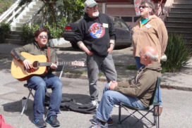 Block party singing neighbors