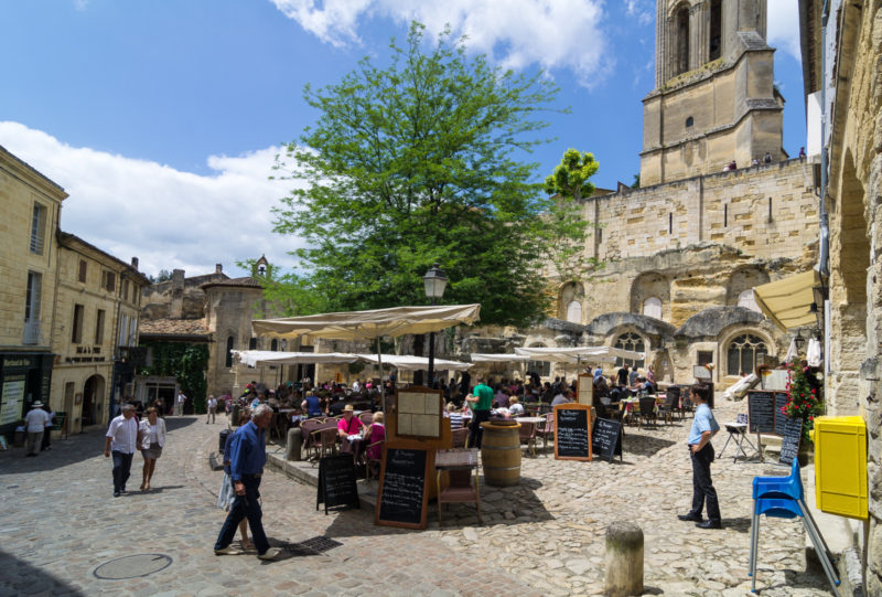 Market square, St Emilion, France.