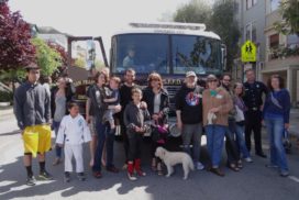 My neighbors and me. I'm the one in the black sweater immediately below the boy in the left window of the fire truck.