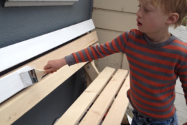 Child painting bench