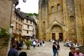 Conques, France - church square