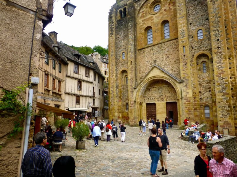 Conques, France - church square