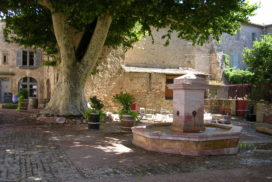 Conques, France - shaded spot