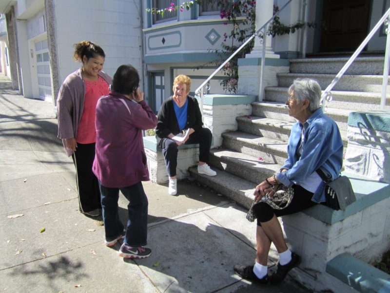 Block party sidewalk meeting 4